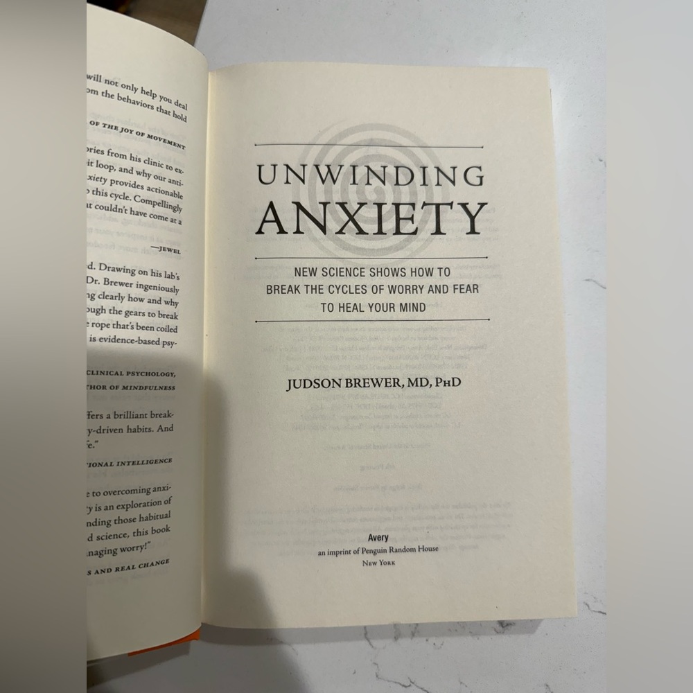 Unwinding Anxiety Book by Judson Brewer